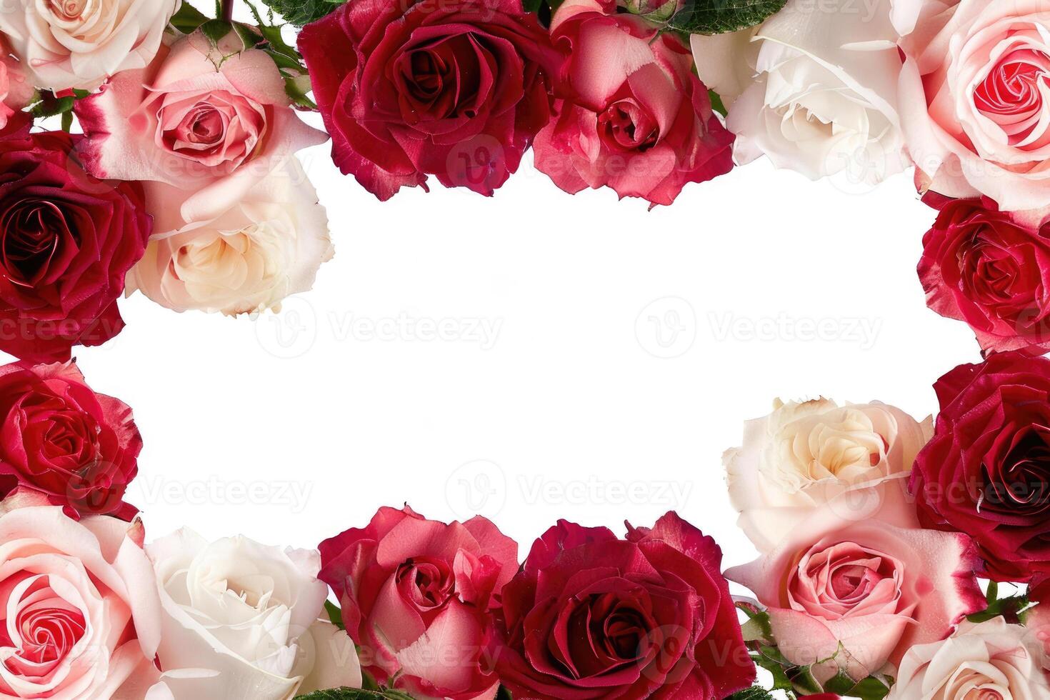 A beautiful rose banner with a white space for text. photo