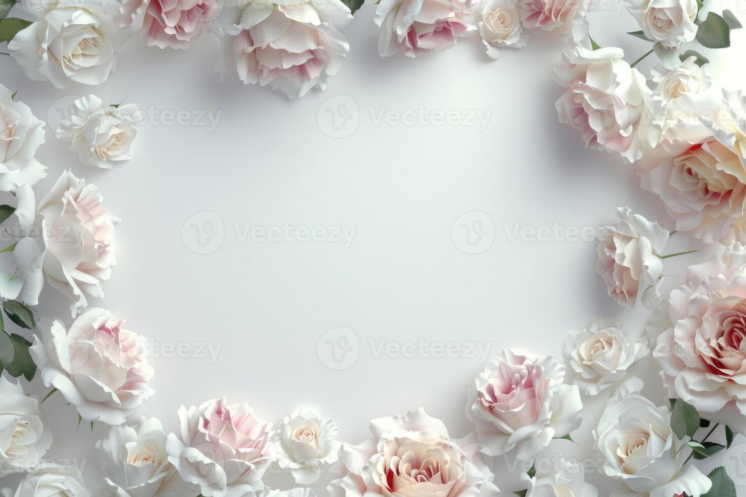 A delicate rose border with an empty space for your design. photo