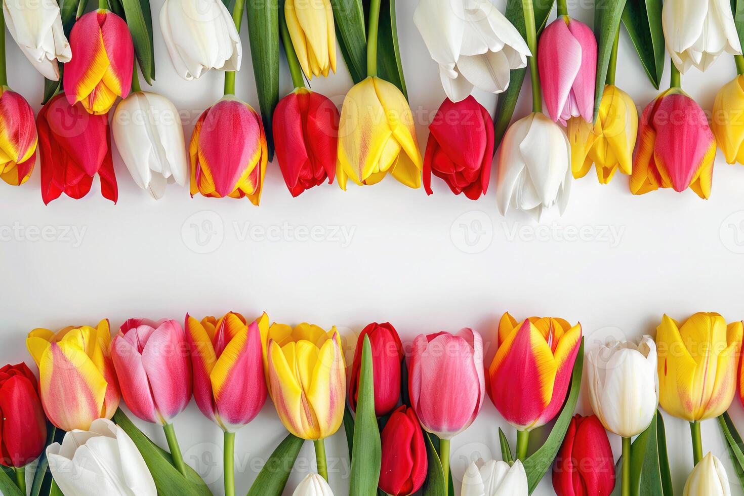 Tulip banner with space for text. photo