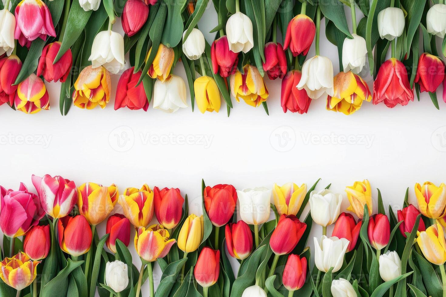 Tulip banner with space for text. photo