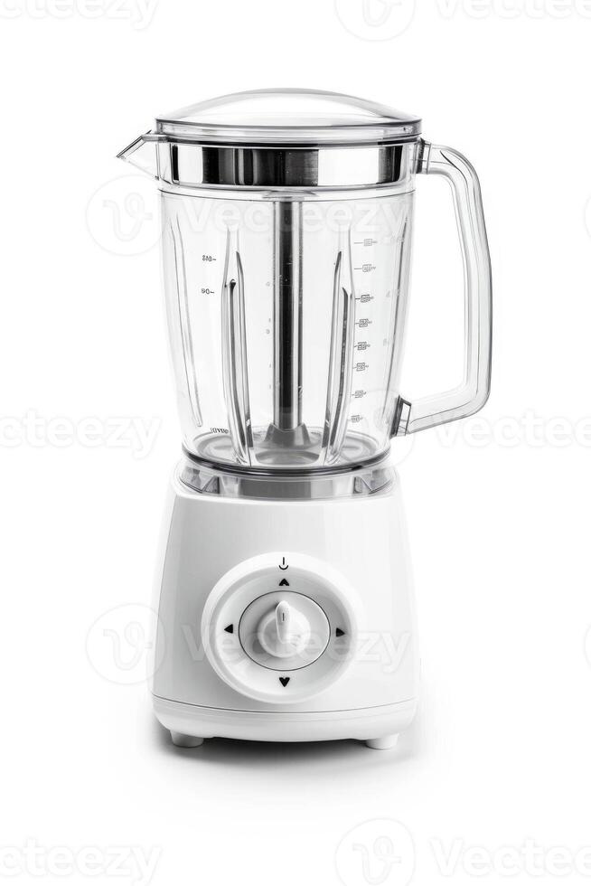 A white electric blender isolated on a white background. photo
