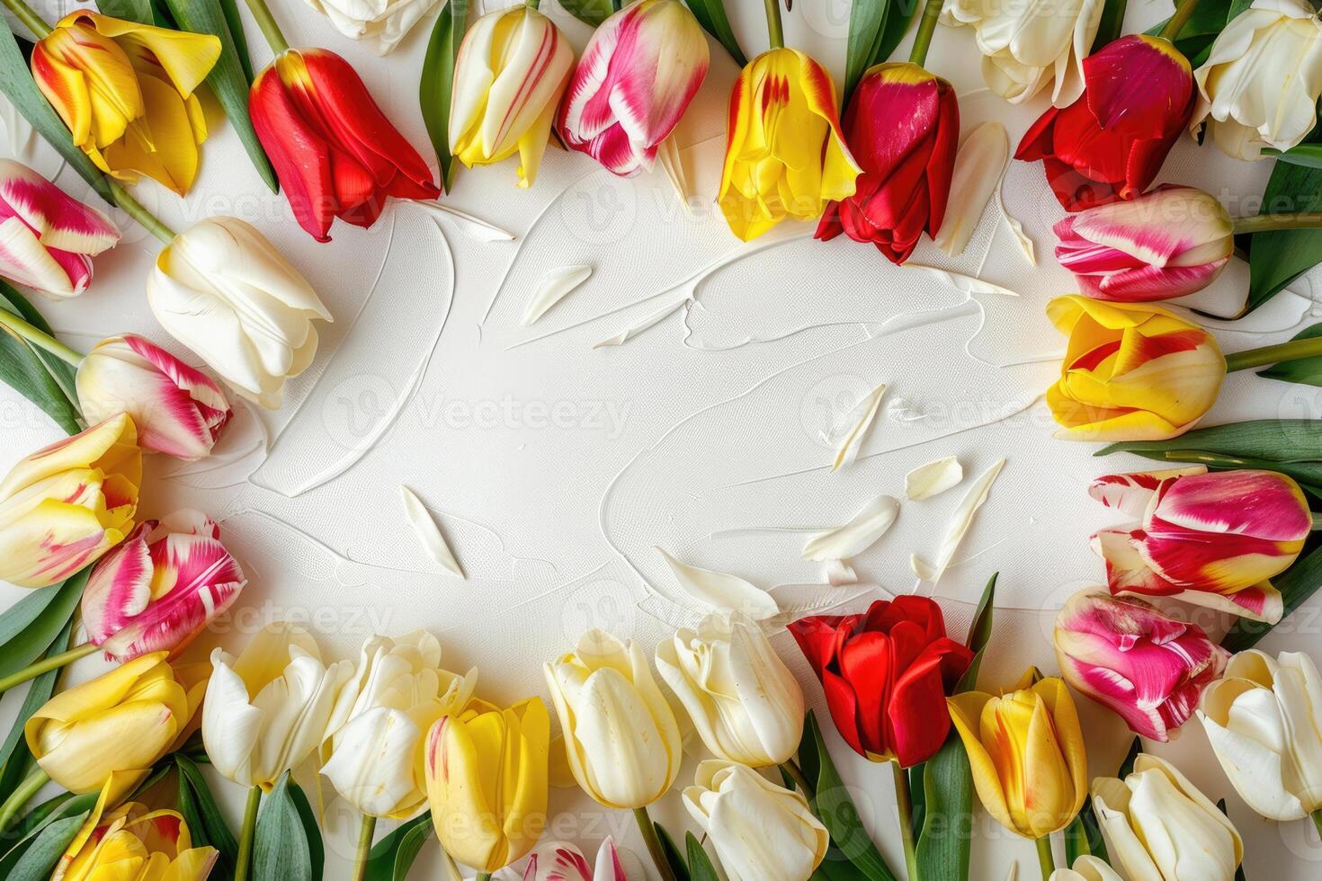 Tulip banner with space for text. photo