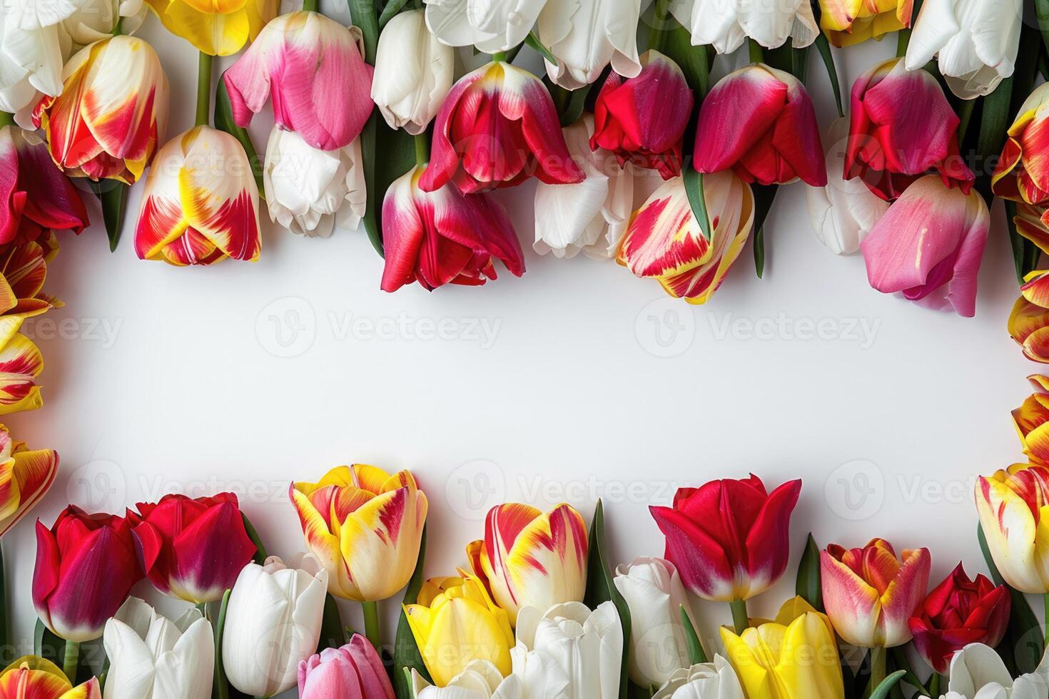 Tulip banner with space for text. photo