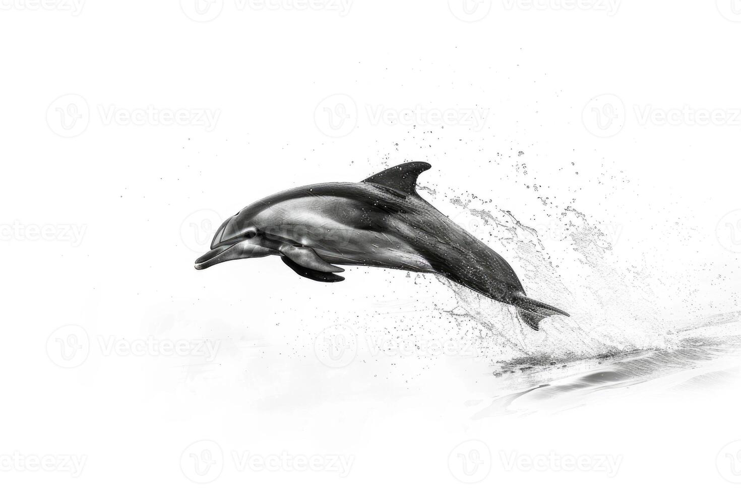 A dolphin leaping out of the water. photo