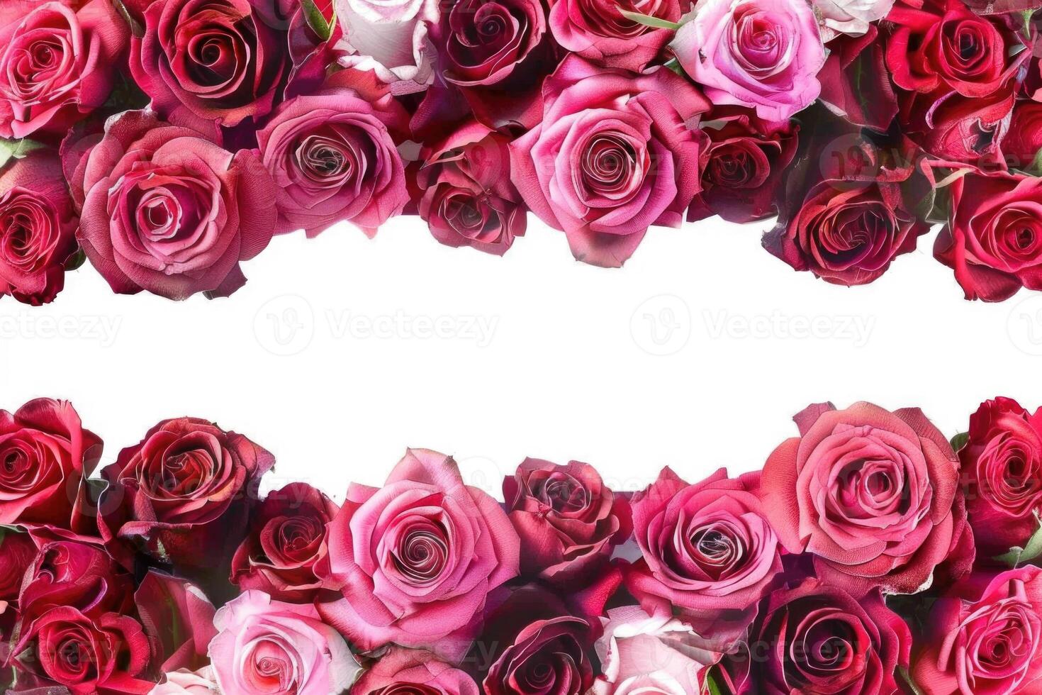 A beautiful rose banner with a white space for text. photo