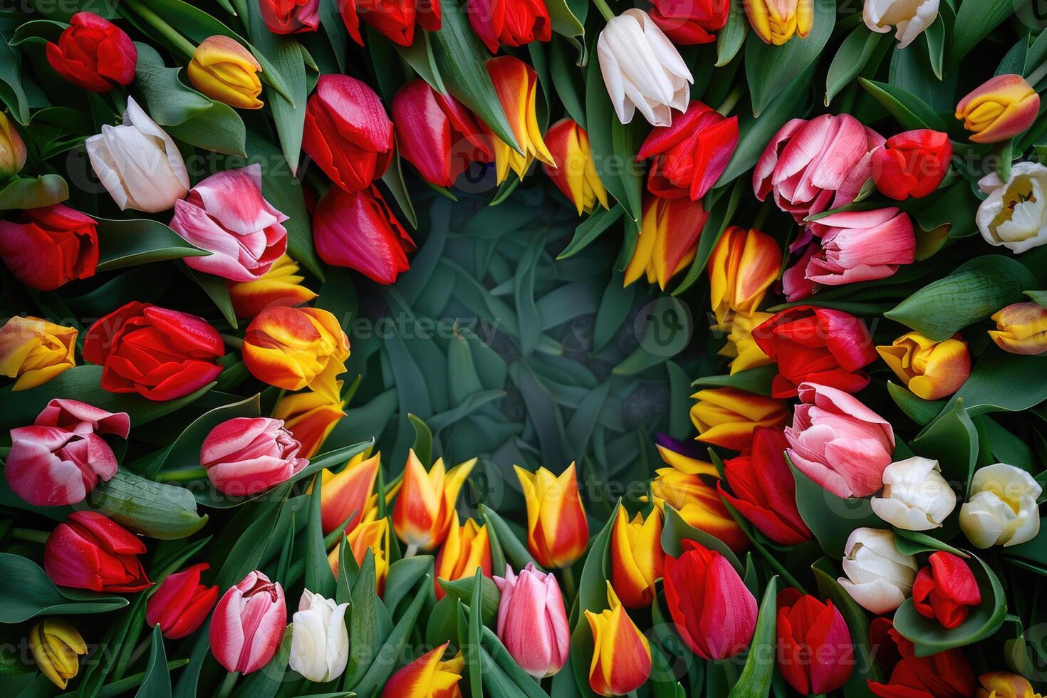 Tulip frame with design space. photo