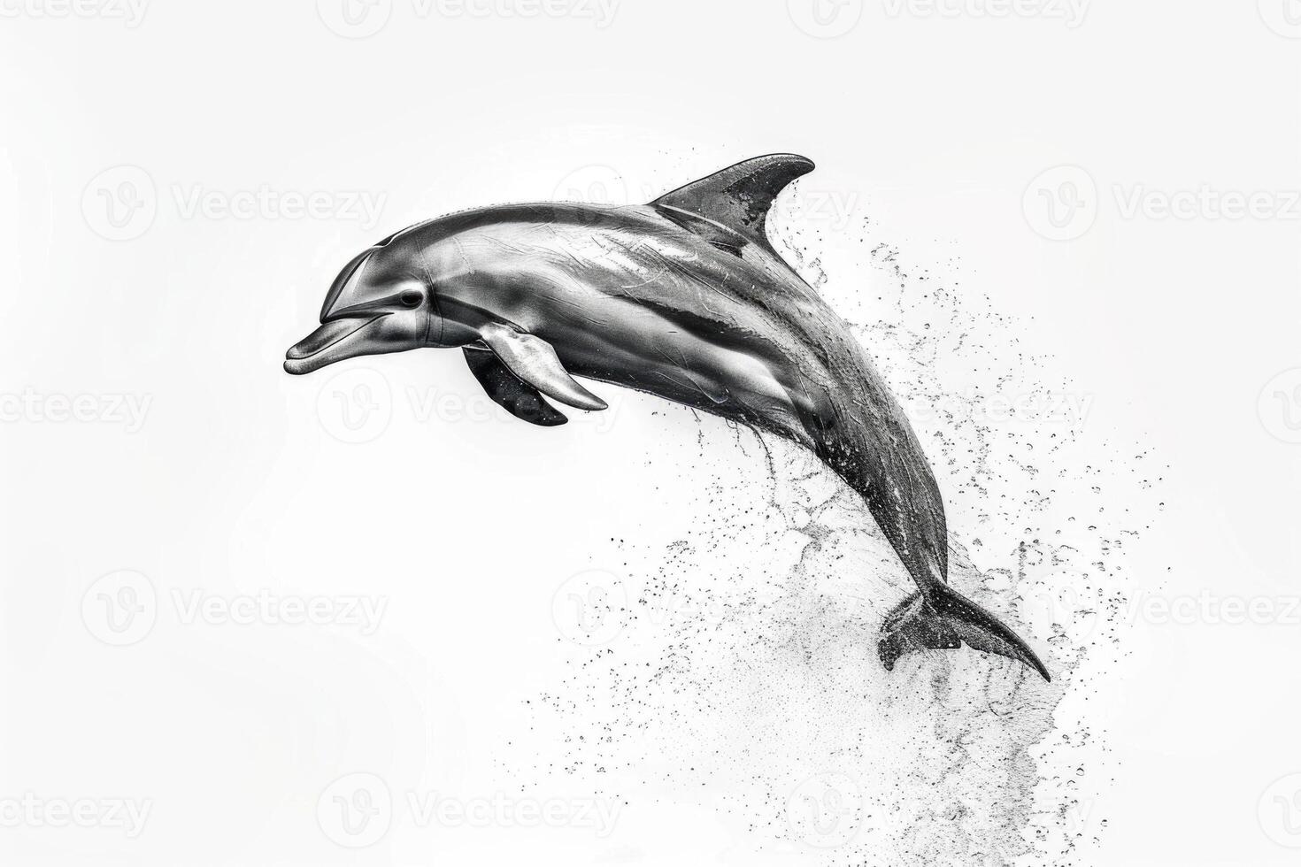 A dolphin leaping out of the water. photo
