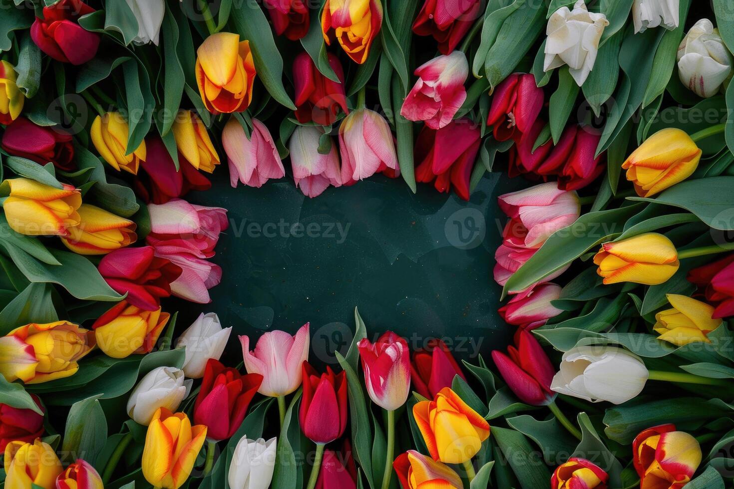 Tulip frame with design space. photo