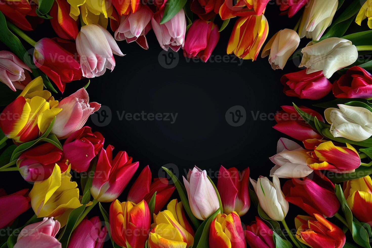 Tulip frame with design space. photo