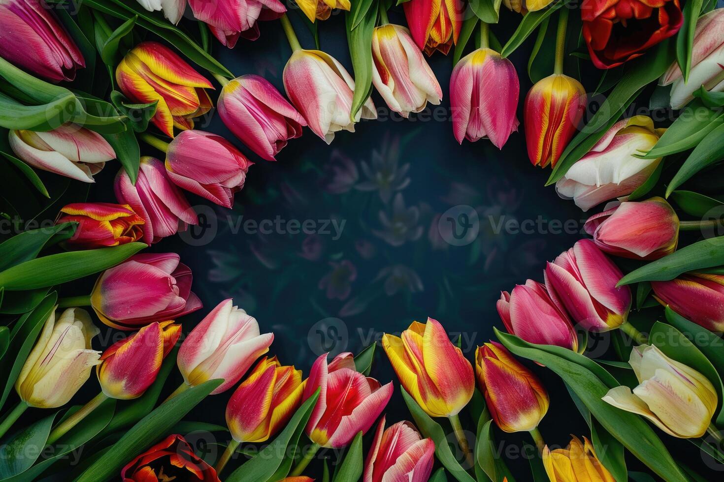 Tulip frame with design space. photo