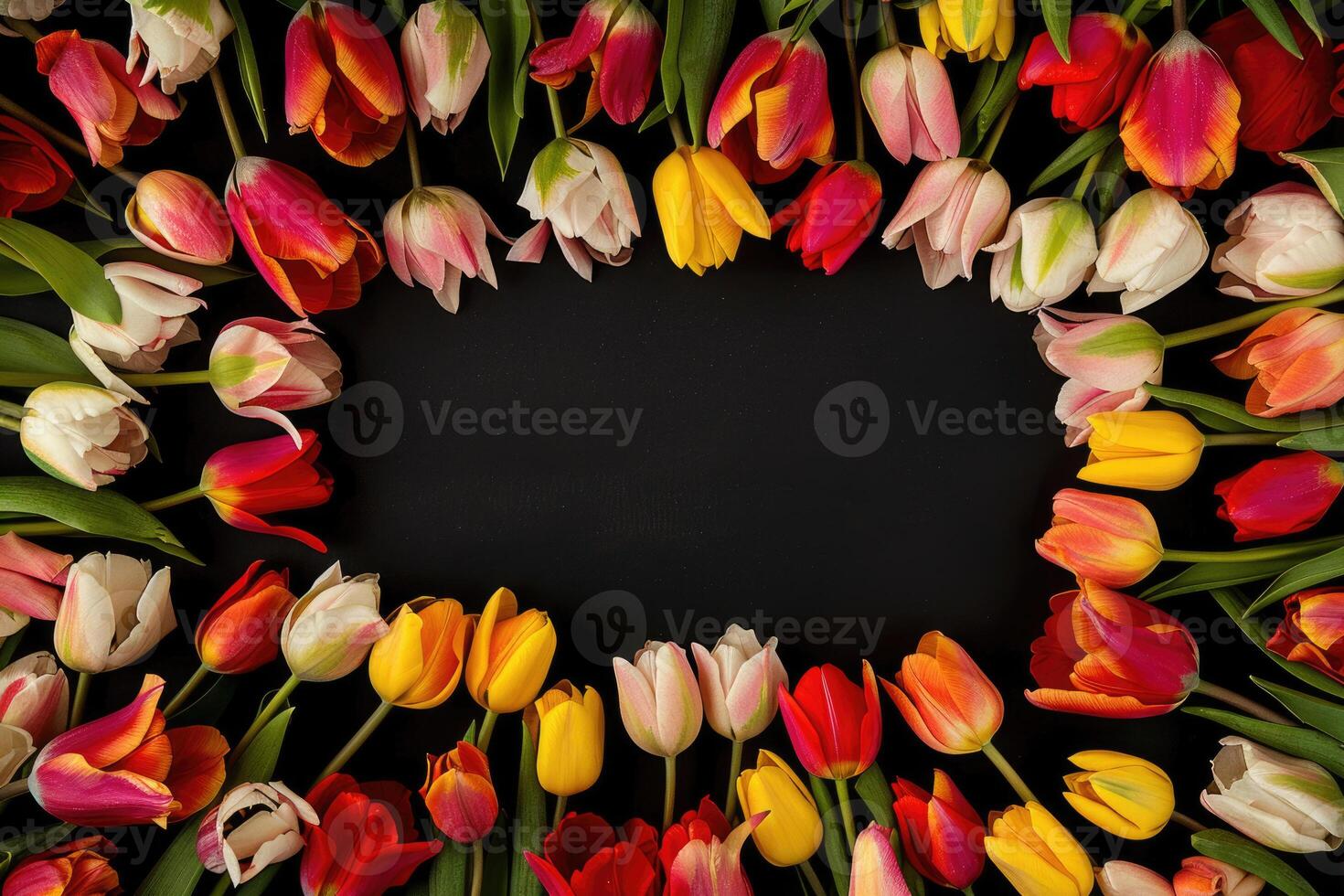 Tulip frame with design space. photo