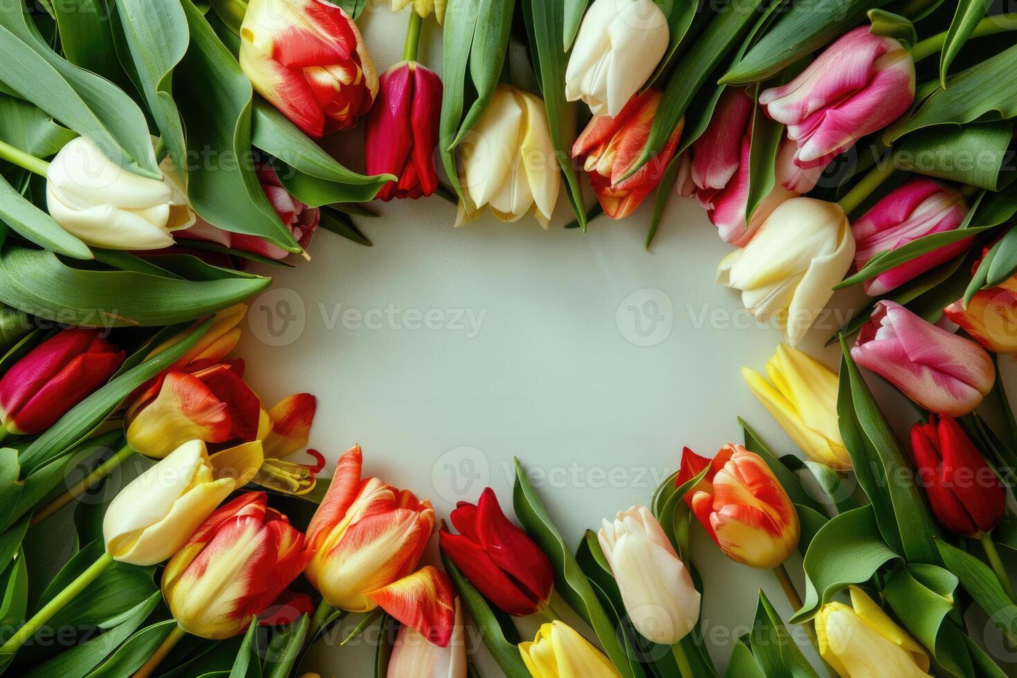 Tulip frame with design space. photo