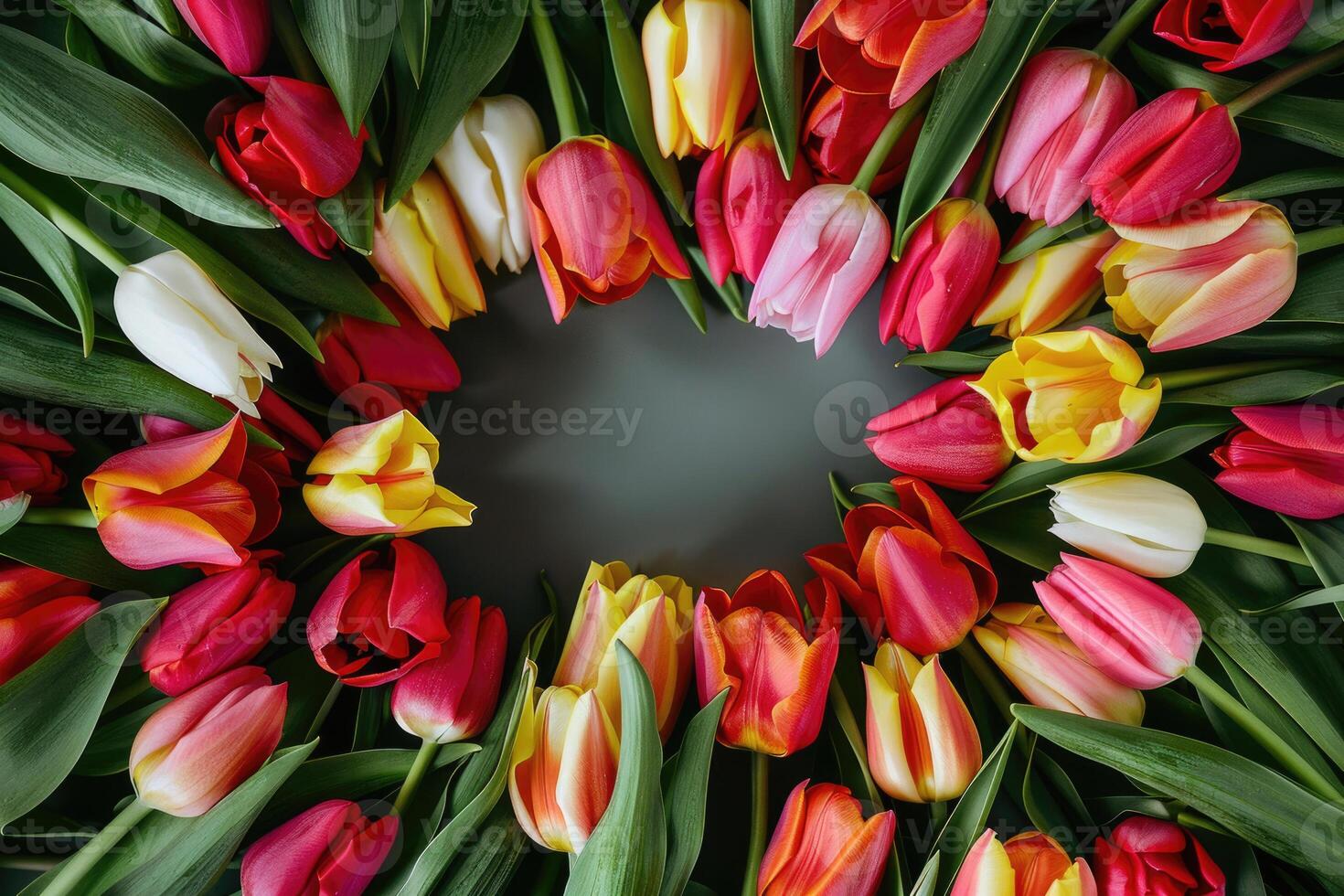 Tulip frame with design space. photo