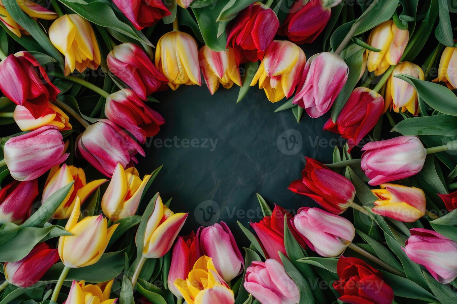 Tulip frame with design space. photo