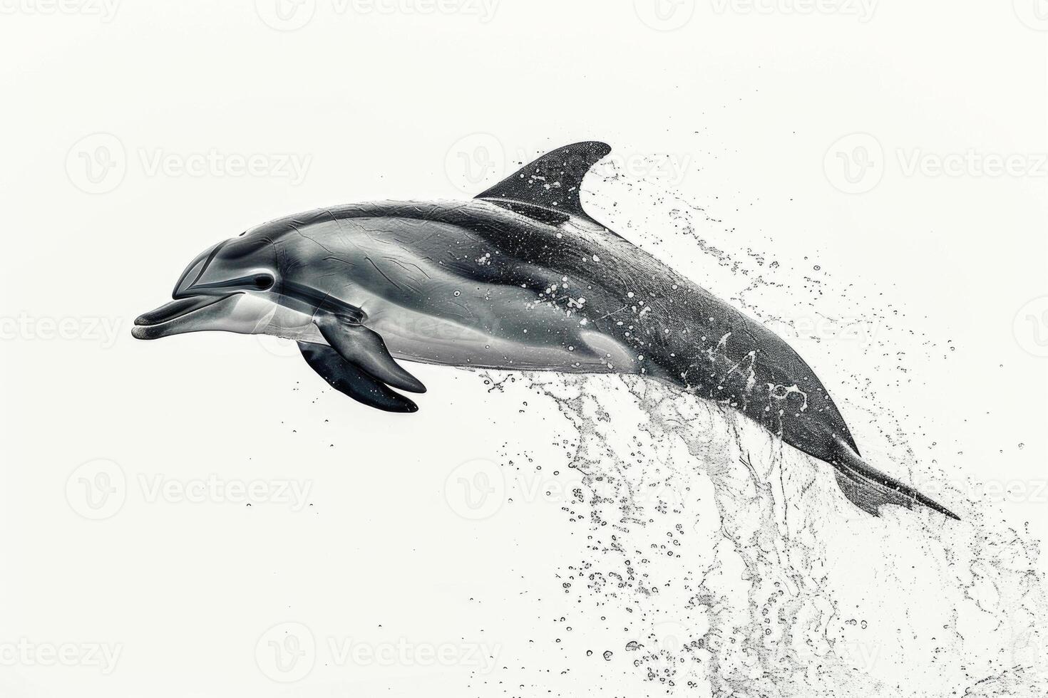 A dolphin leaping out of the water. photo