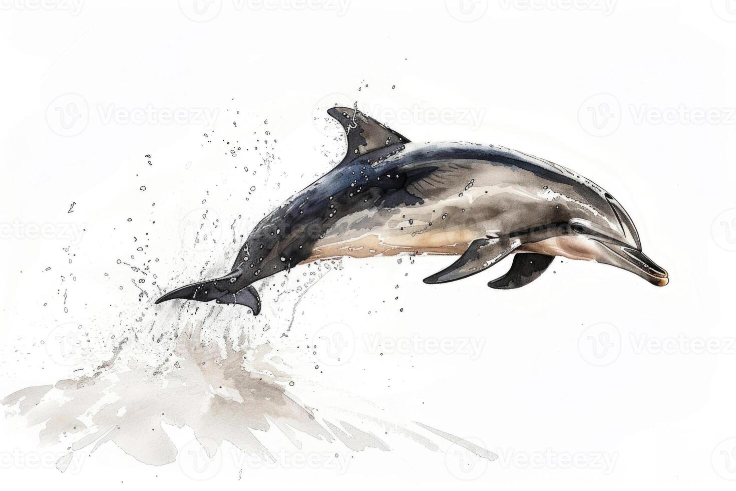A dolphin leaping out of the water. photo