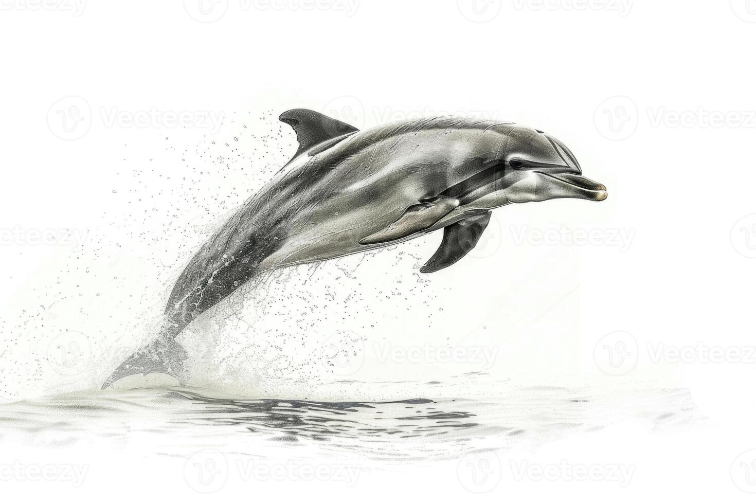 A dolphin leaping out of the water. photo
