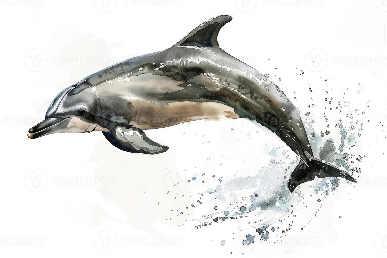 A dolphin leaping out of the water. photo