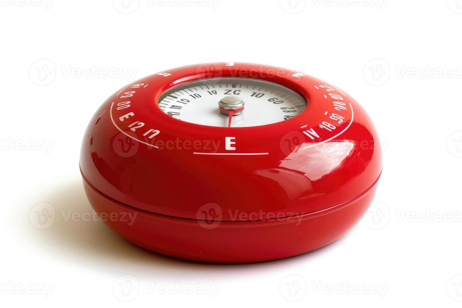 Red kitchen timer on a white background. photo
