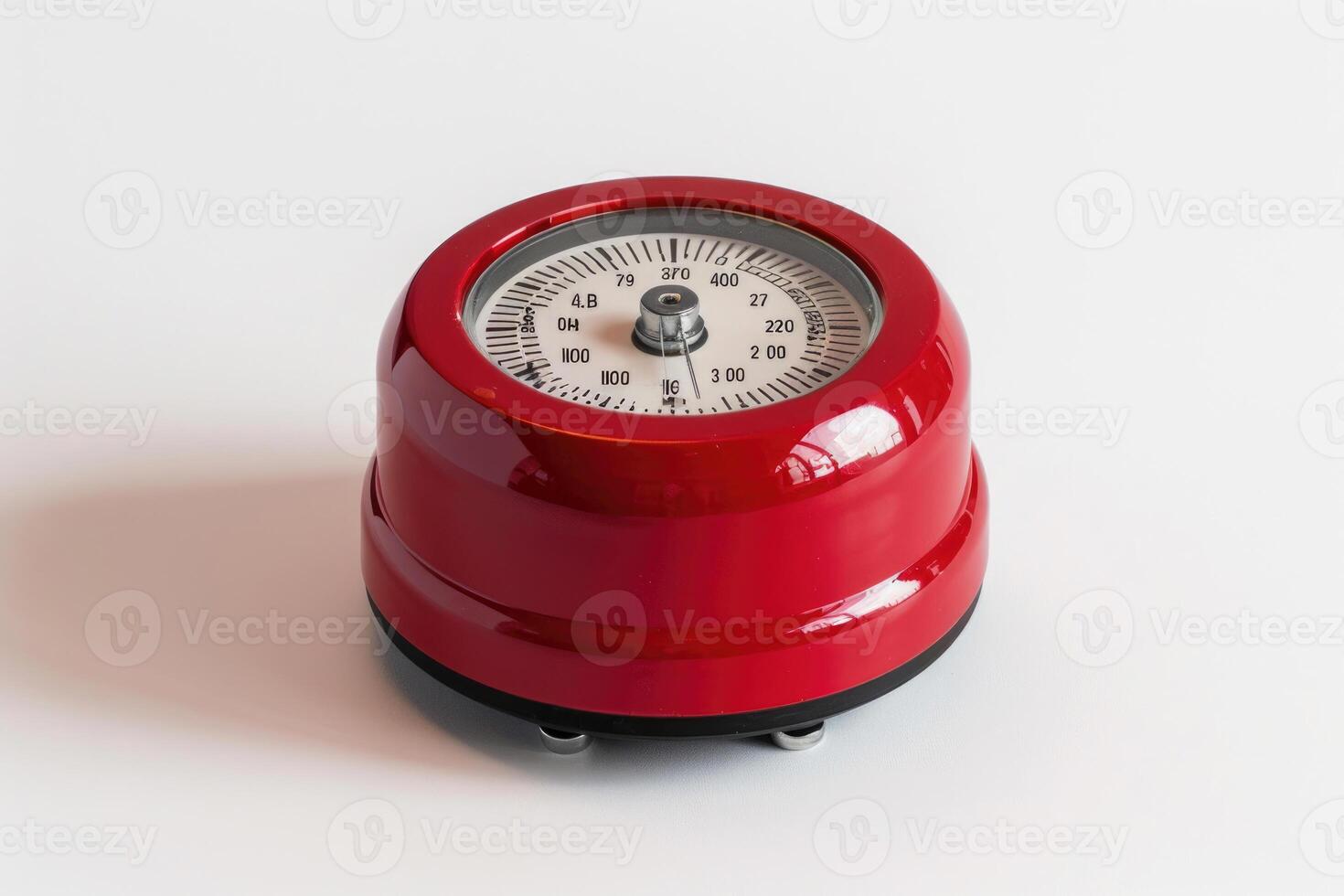 Red kitchen timer on a white background. photo