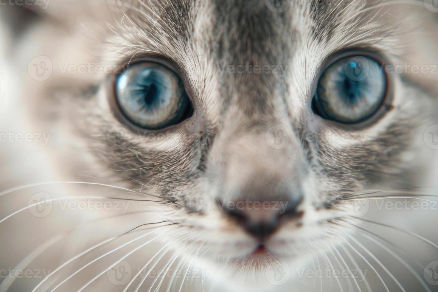 Close-up of a cute kitten's face. photo