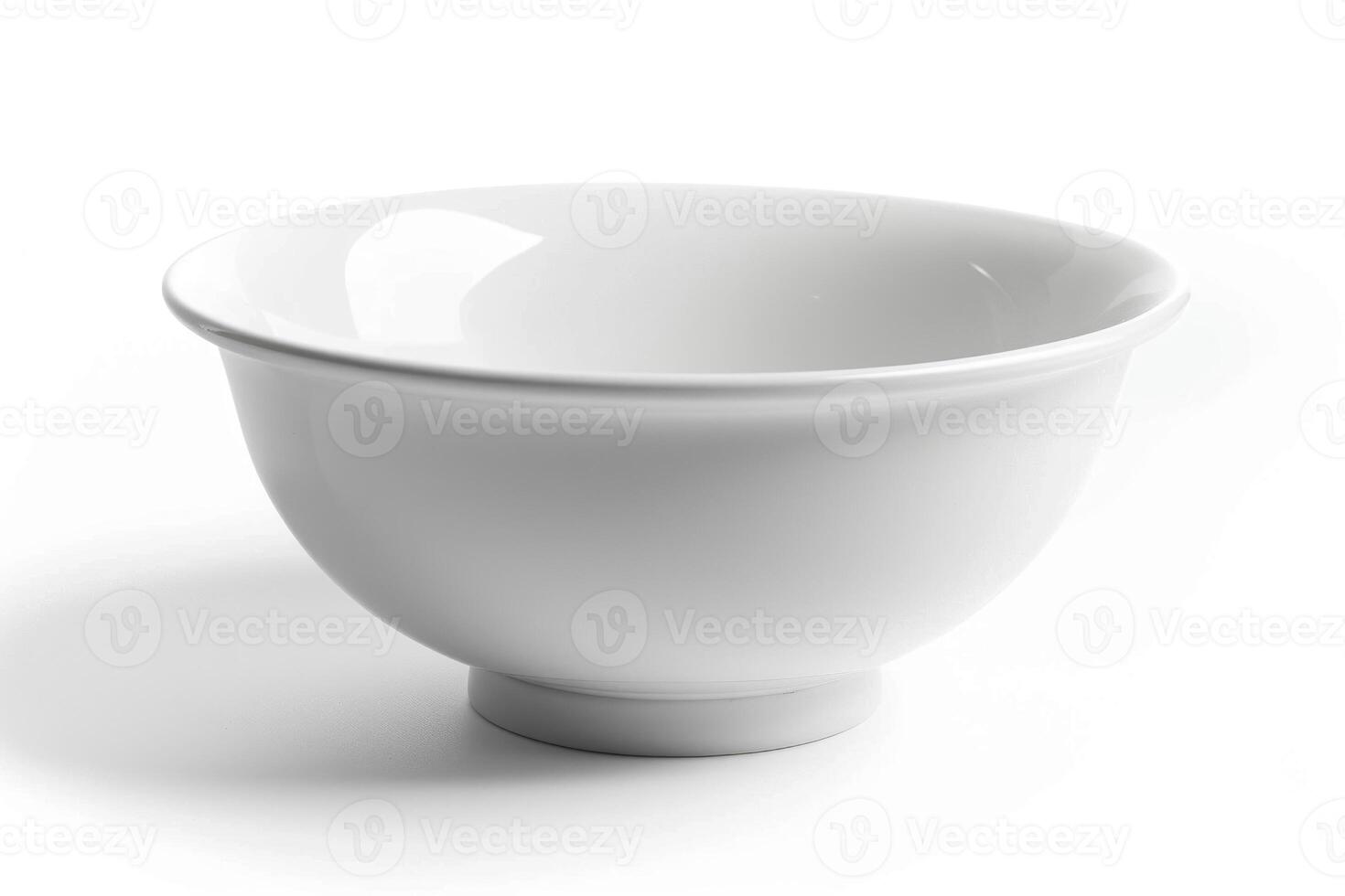 White ceramic mixing bowl on a white background. photo