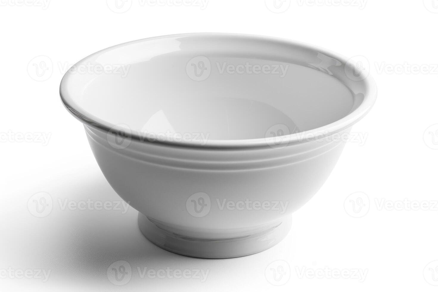 White ceramic mixing bowl on a white background. photo