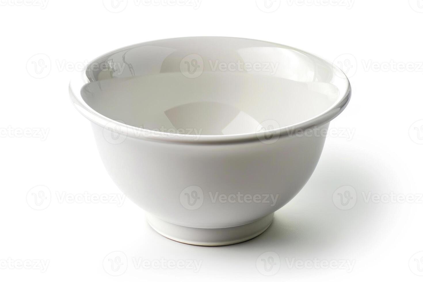 White ceramic mixing bowl on a white background. photo