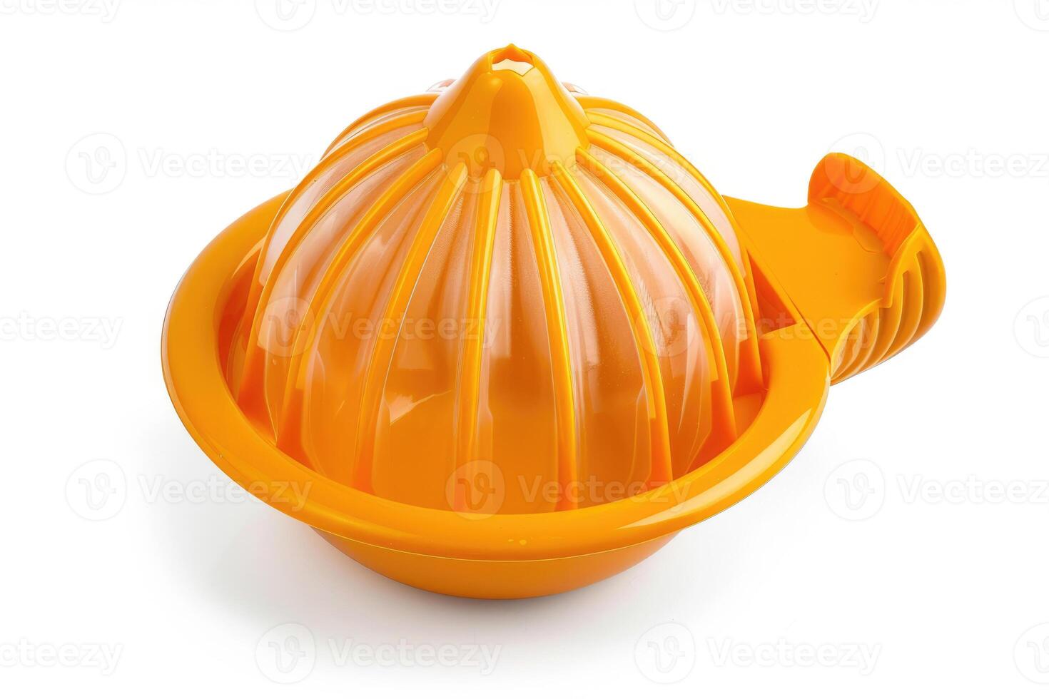 Plastic citrus juicer on a white background. photo