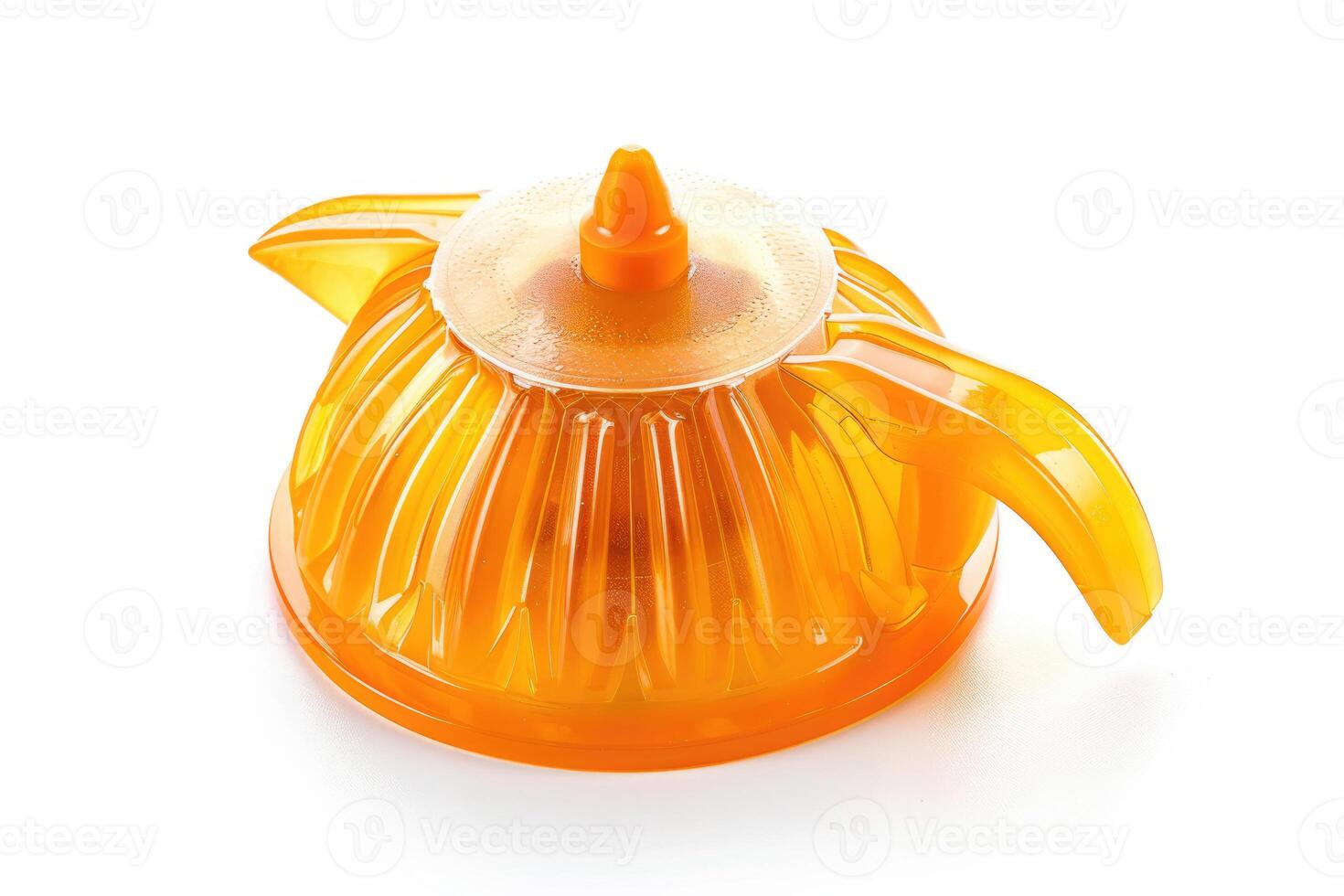 Plastic citrus juicer on a white background. photo