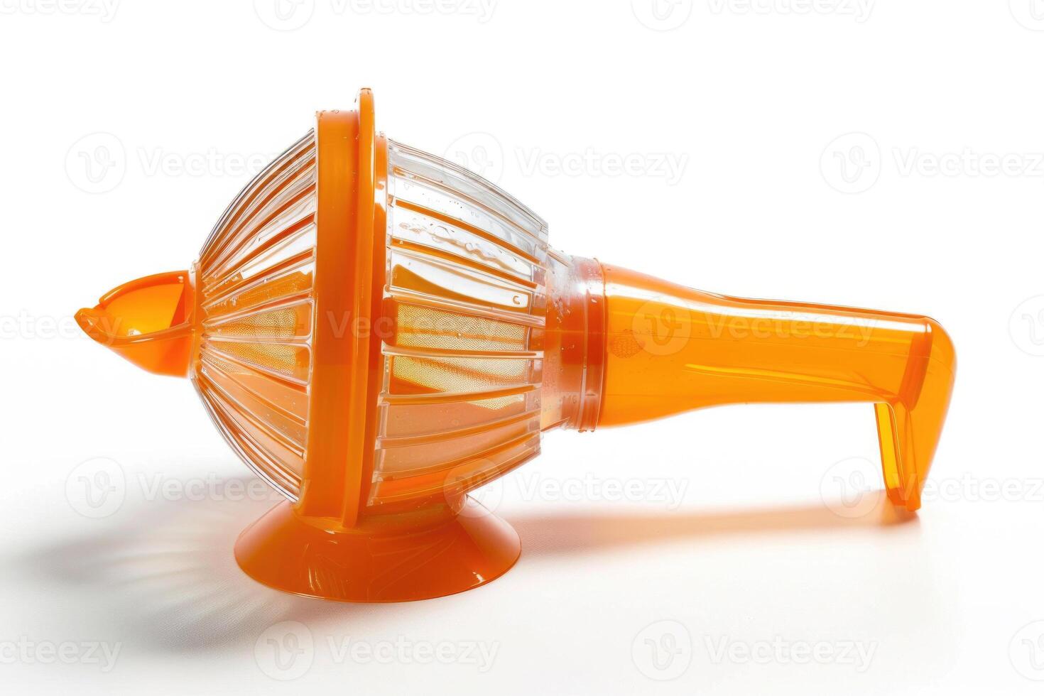 Plastic citrus juicer on a white background. photo