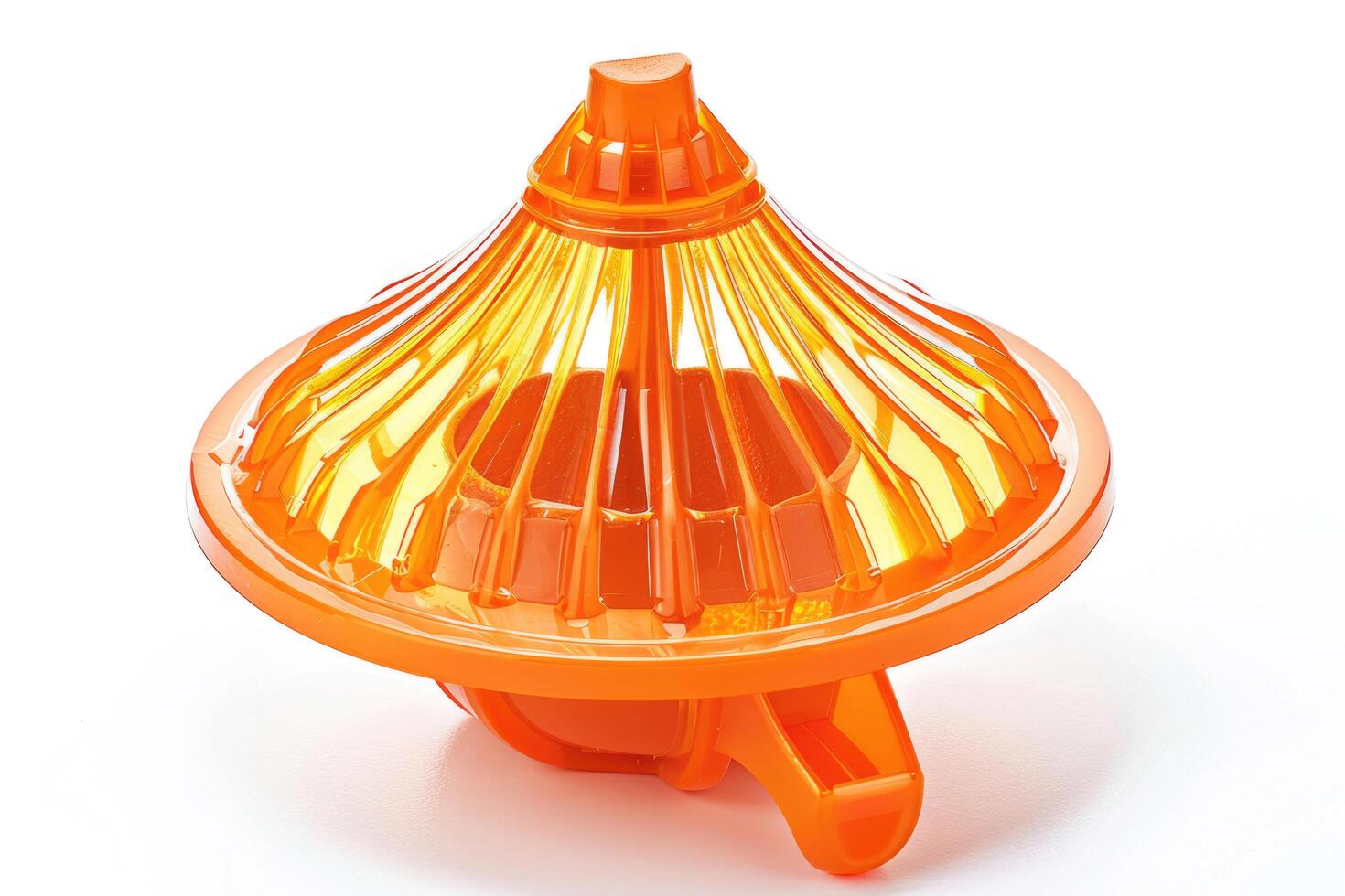 Plastic citrus juicer on a white background. photo