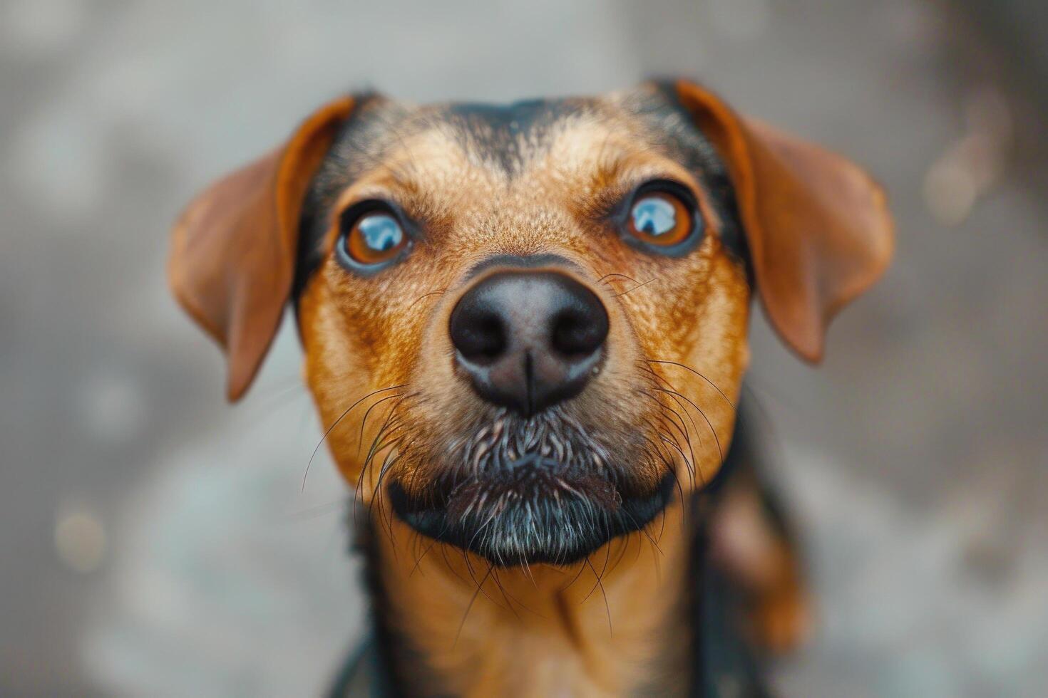 Close-up of a friendly dog's face. photo