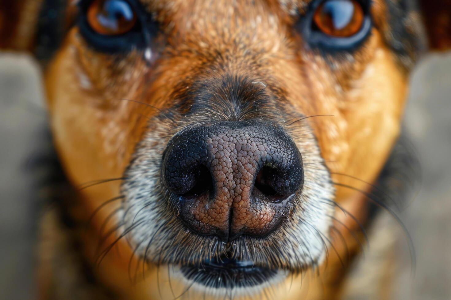Close-up of a friendly dog's face. photo
