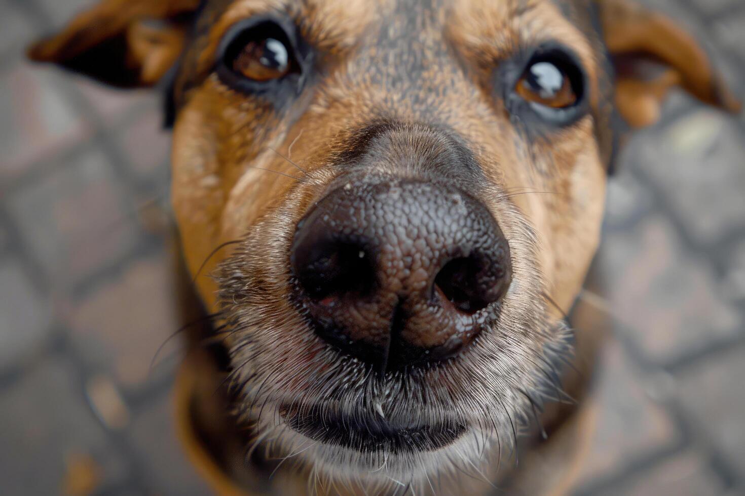 Close-up of a friendly dog's face. photo