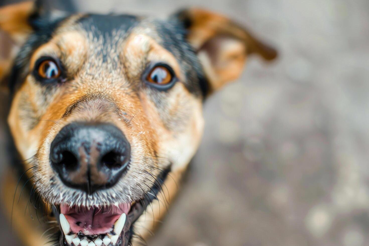 Close-up of a friendly dog's face. photo