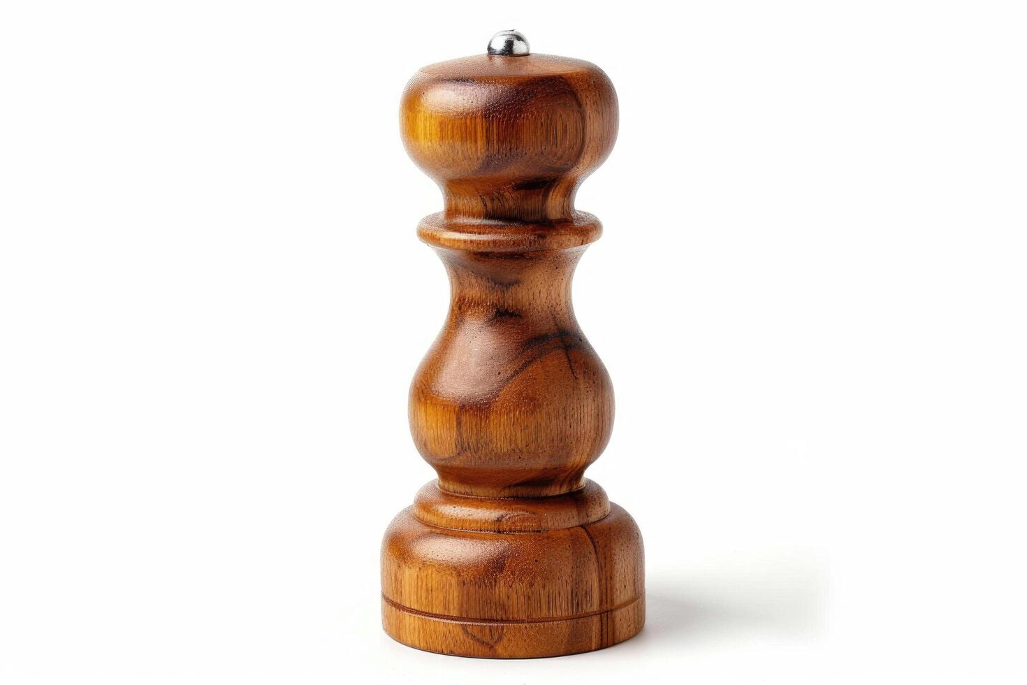 Wooden pepper mill on a white background. photo