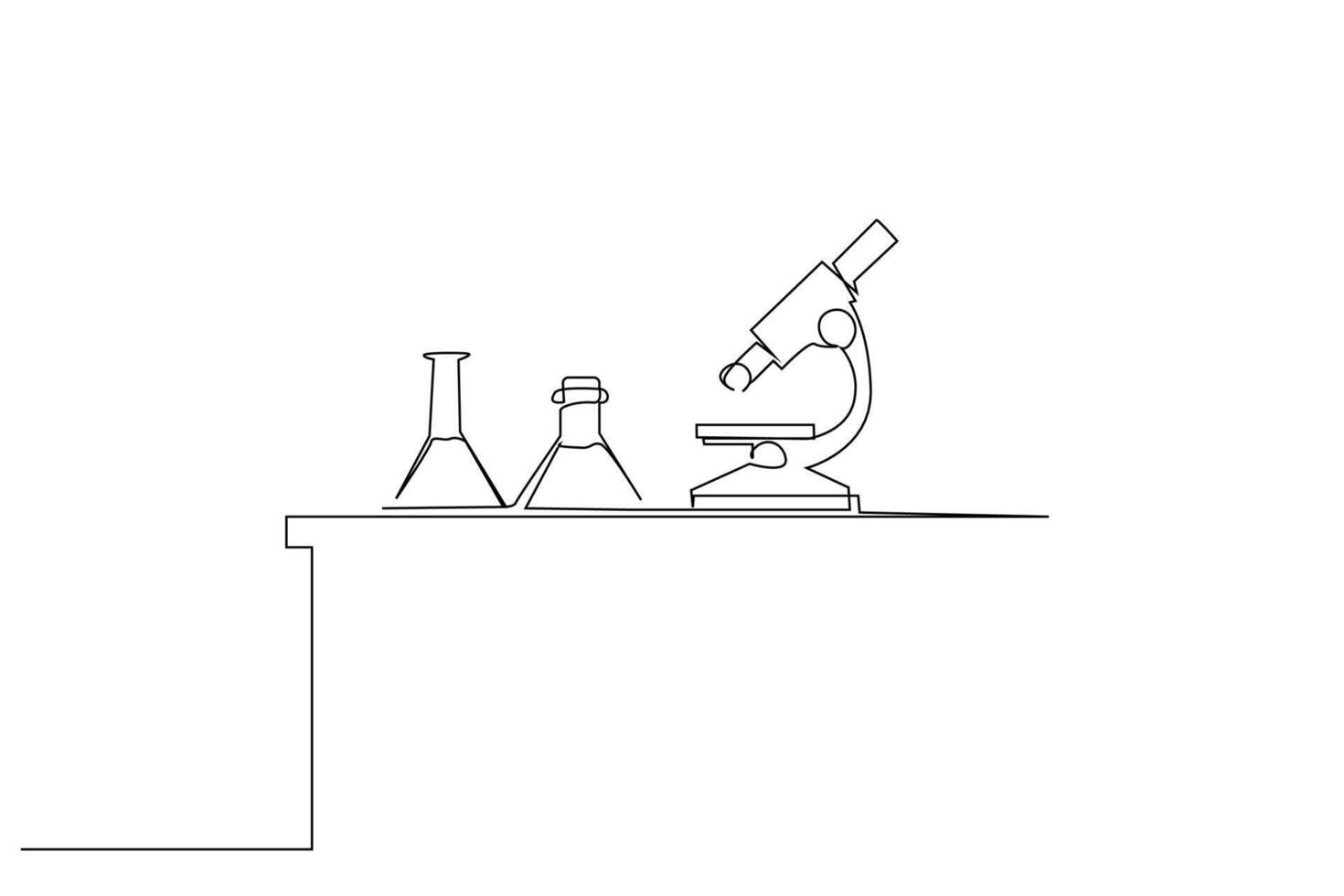 laboratory science tubes microscope biology chemistry developmental lesson one line art design vector
