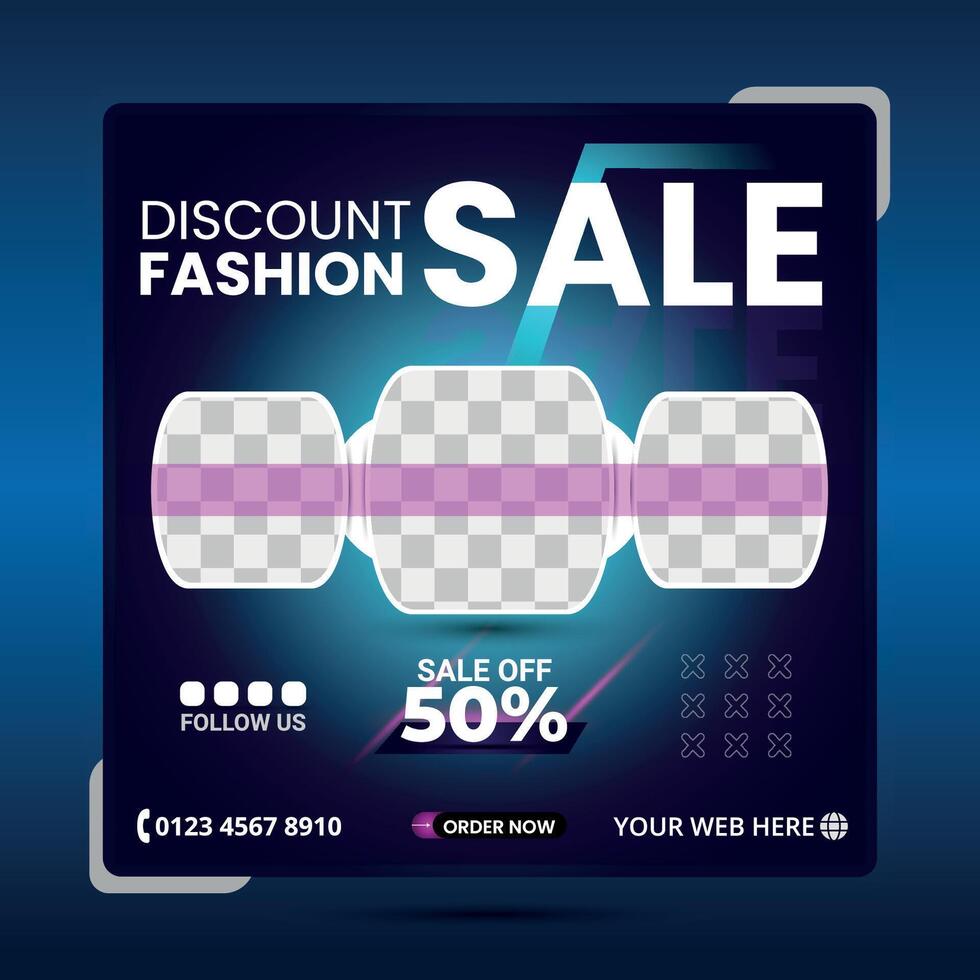 Trending Fashion social media post design template vector