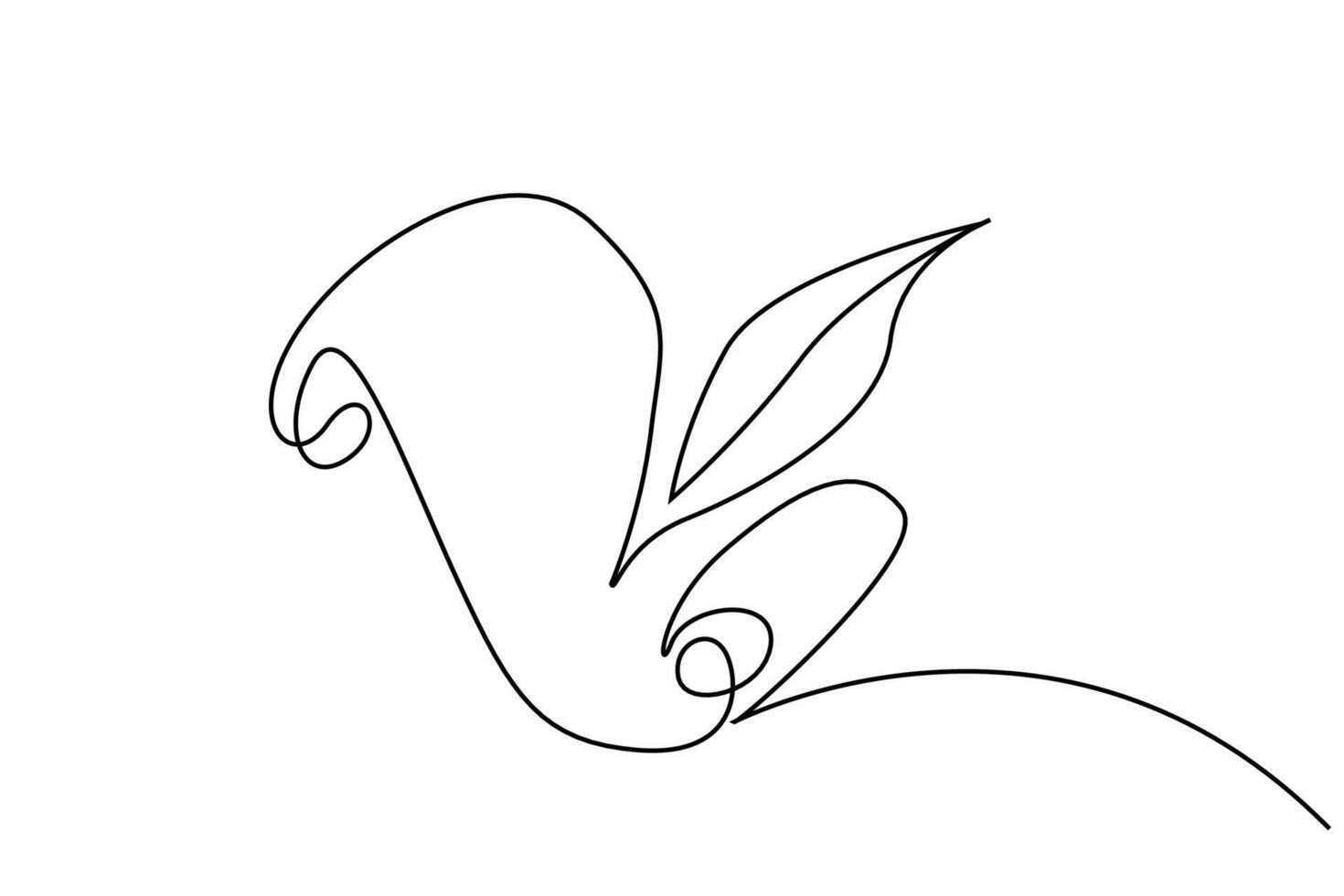 parchment paper feather pen vintage retro one line art design vector