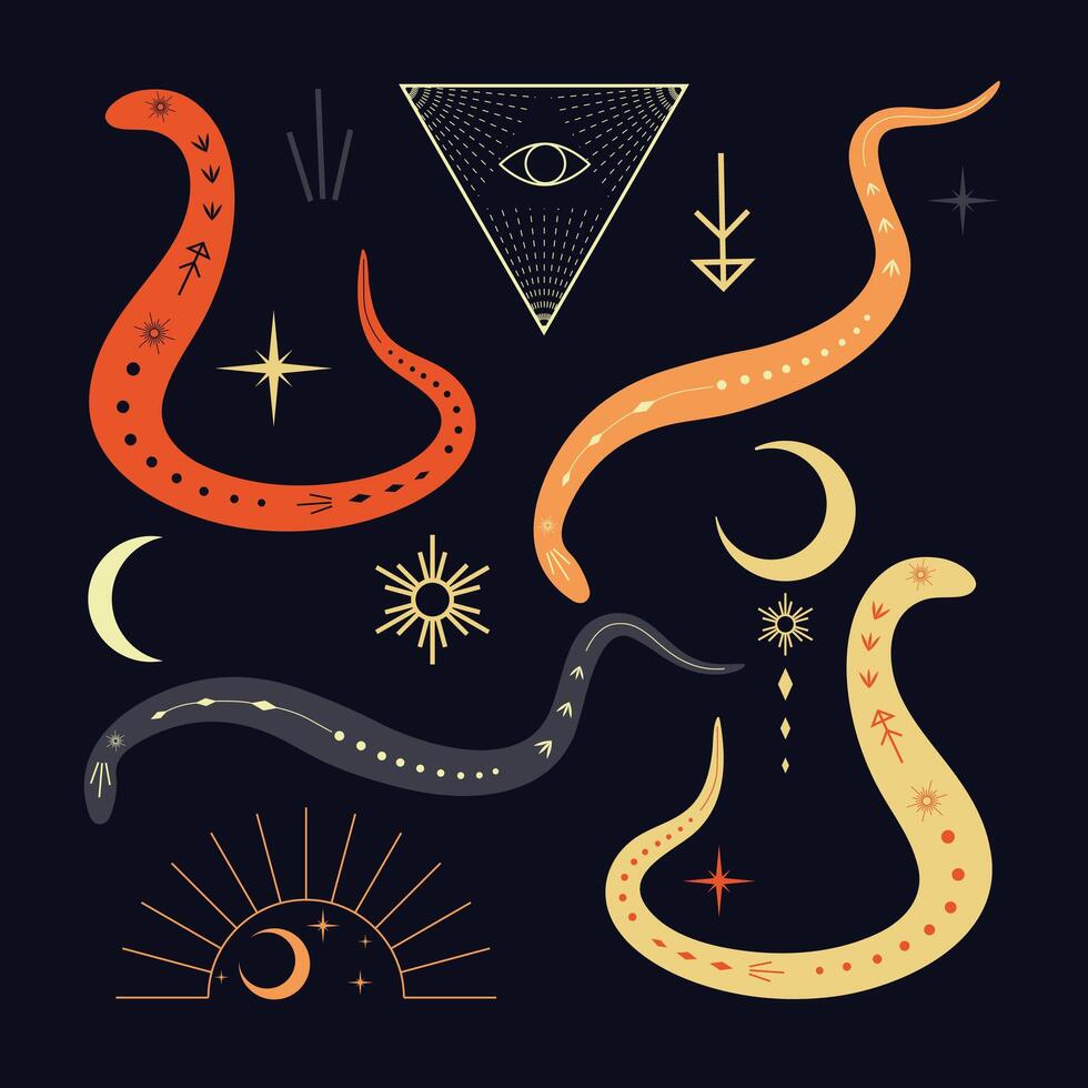 magic elements set vector