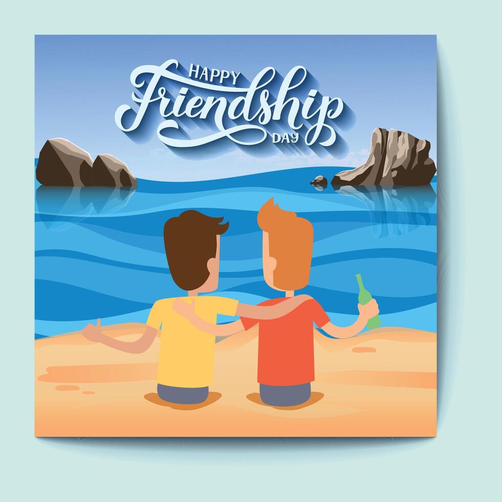 International friendship day concept illustration vector
