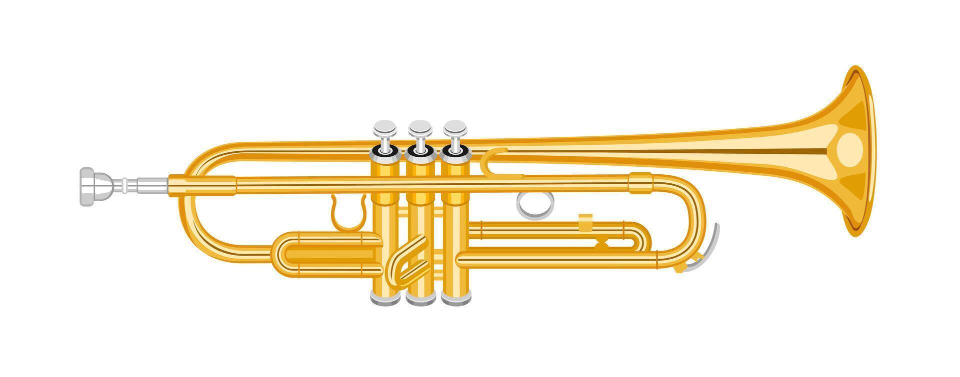Musical instrument - trumpet, saxophone. Classical music. Illustration on white background vector