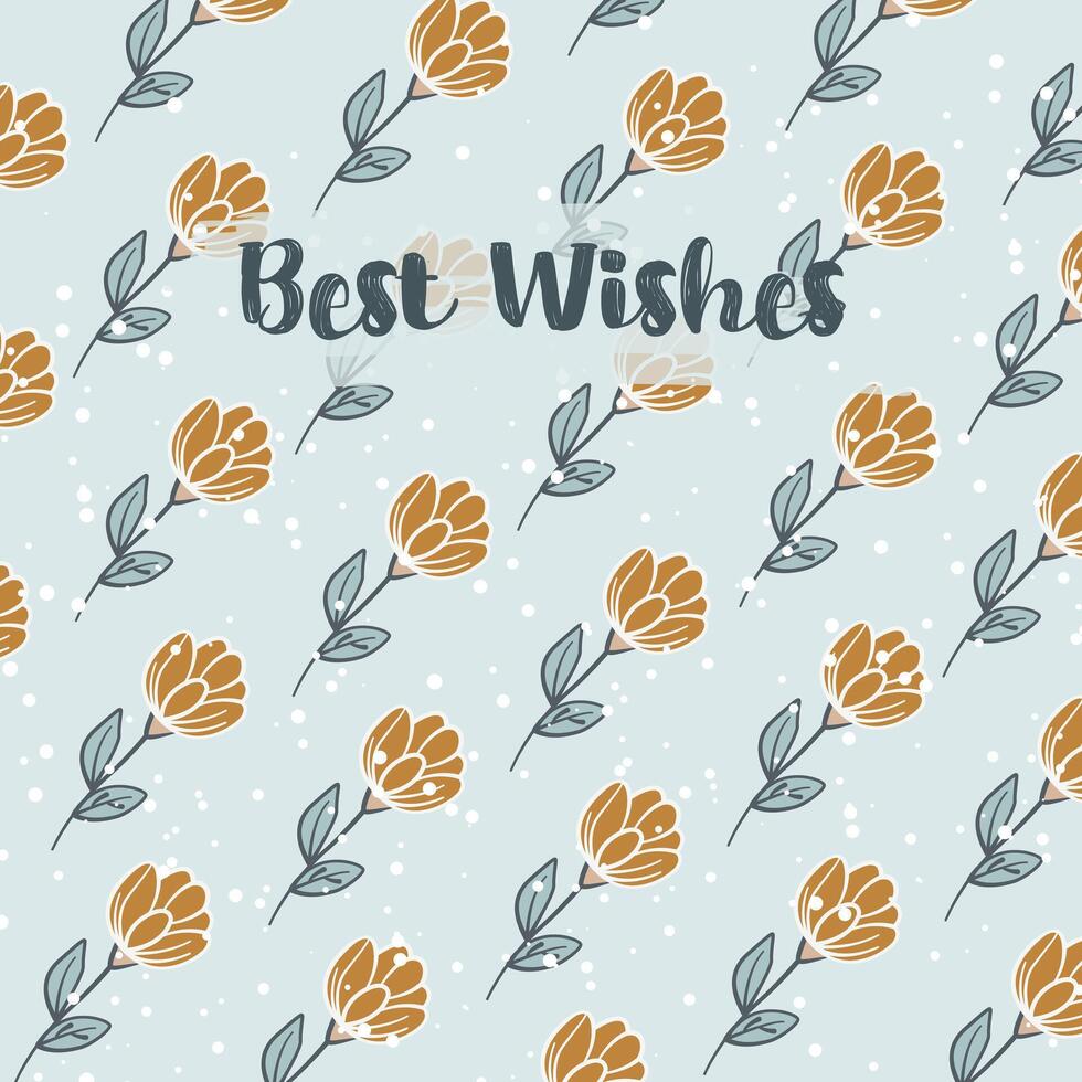 Happy birthday, Best Wishes greeting card with flowers. Festive square postcard with a wish for birthday party and invitations. illustration in Scandinavian style. vector