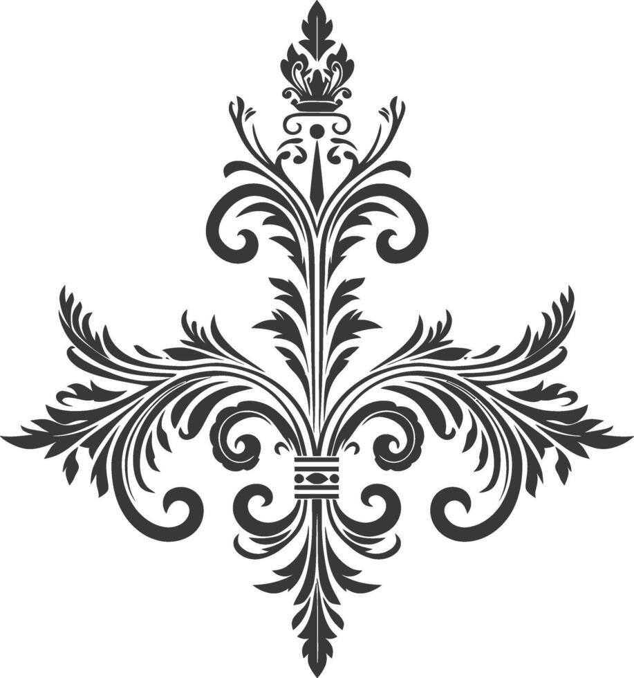 minimalist line art icon baroque ornament for corner logo symbol vector