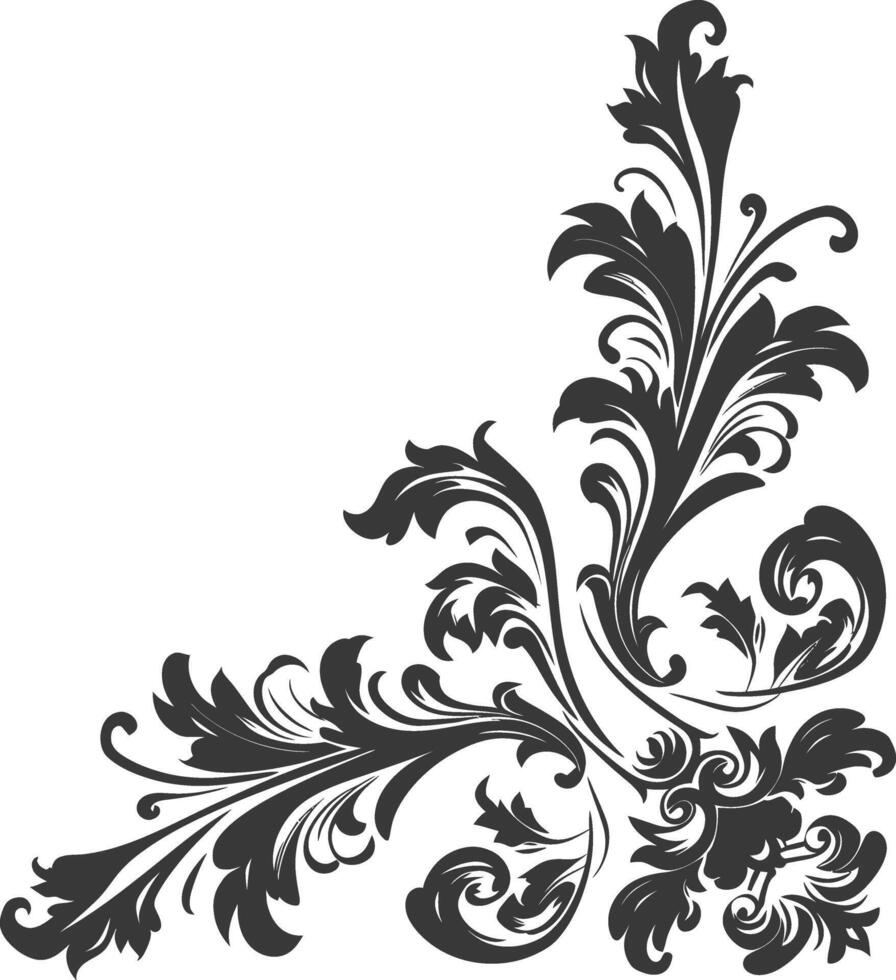 minimalist line art icon baroque ornament for corner logo symbol vector