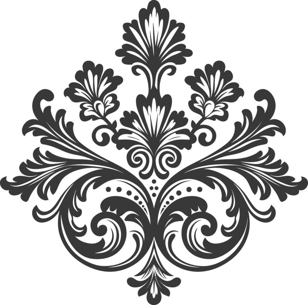 minimalist line art icon baroque ornament with filigree floral logo symbol vector