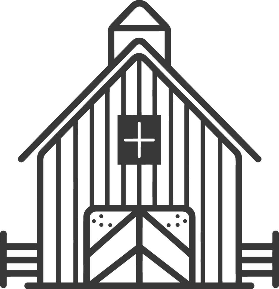 minimalist line art icon barn logo symbol vector