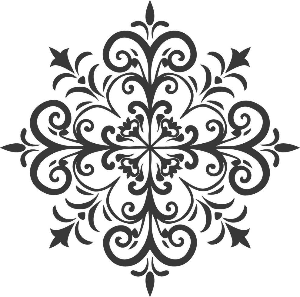 minimalist line art icon baroque ornament with filigree floral logo symbol vector