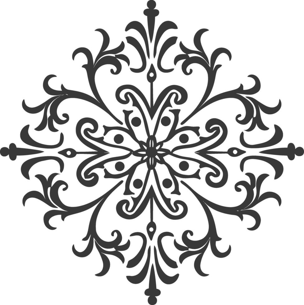 minimalist line art icon baroque ornament with filigree floral logo symbol vector